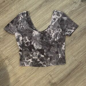 lululemon align marble dye cropped tshirt